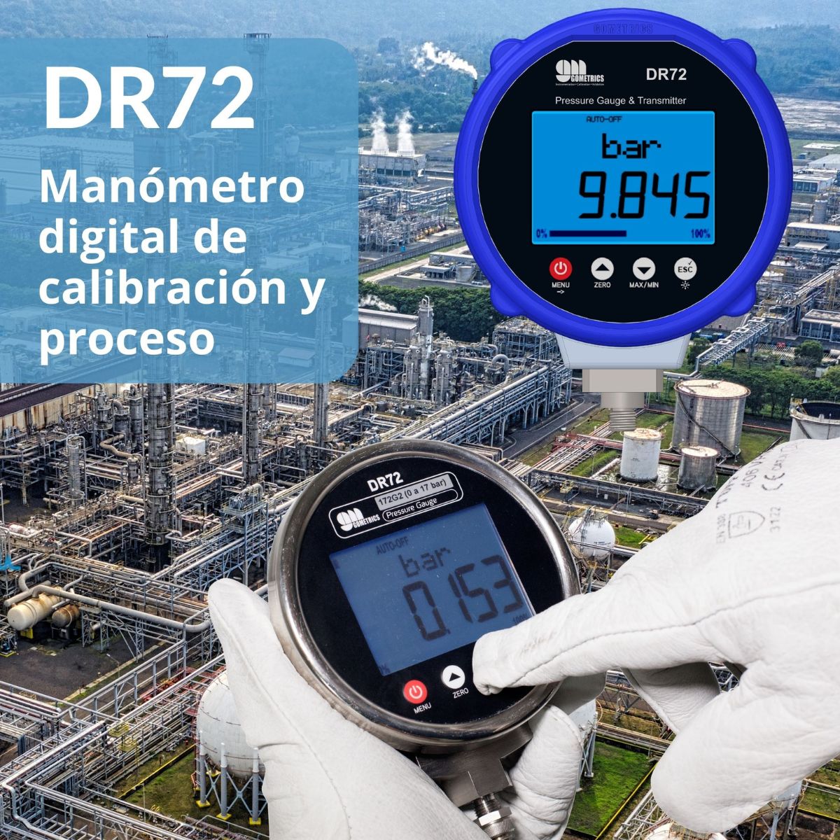 Manómetro de proceso digital y calibración DR72 - Gometrics