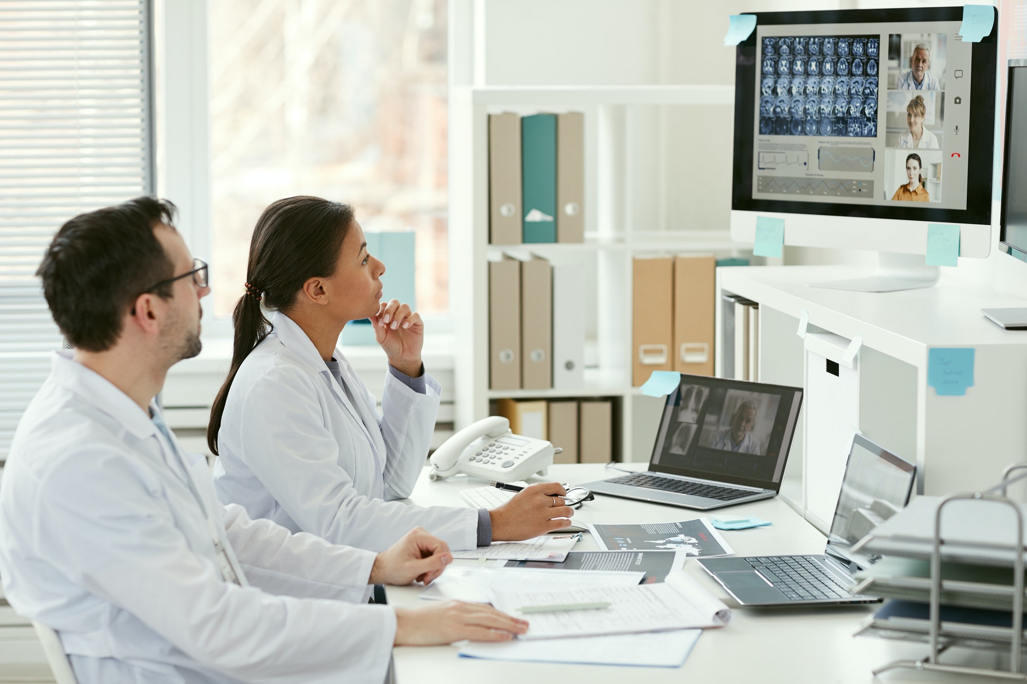 Online conference at hospital